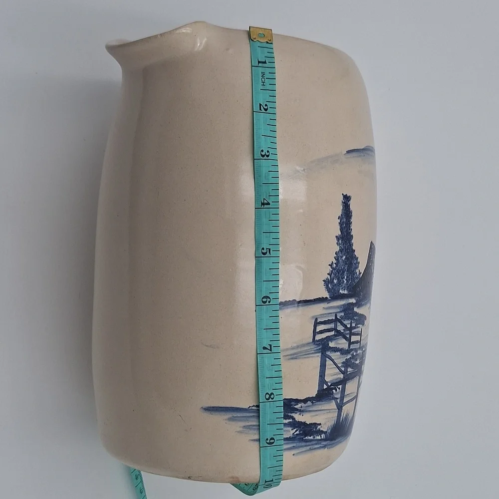 Storie & Son Pottery Vintgage Pitcher Hand Painted Ceramic Pitcher Collectible